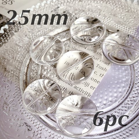 clear circle beads 25mm 【6pc】
