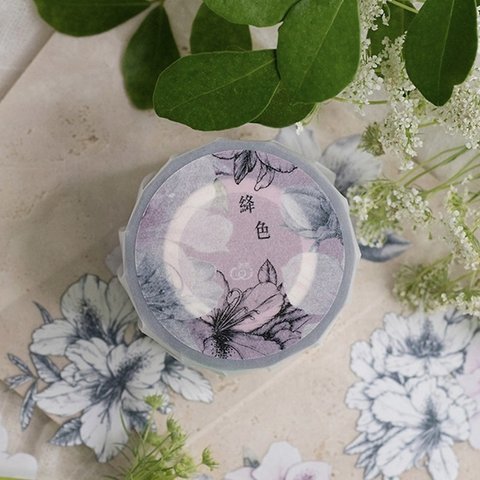 [樂意Loidesign] [LY-026LP] 絳色-杜鵑花(Rhododendron) 花柄 クリアPETテープ(剥離紙付き)