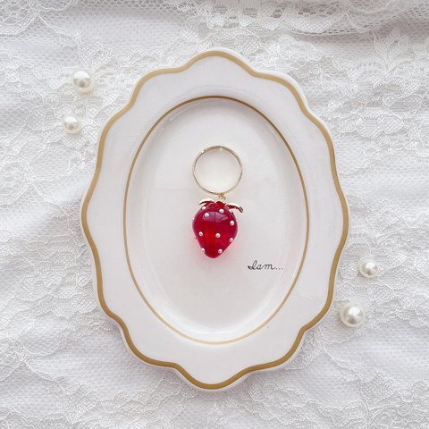 𓌉𓇋 ‎‪‪🍓 strawberry gold ring 🍓𓌉𓇋 ‎‪‪