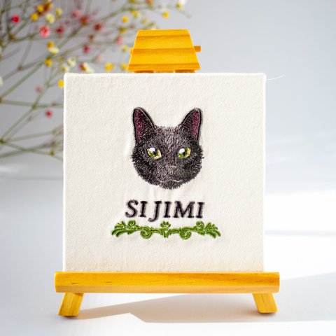 【刺繍データ販売】お試し用★黒猫のシジミちゃん