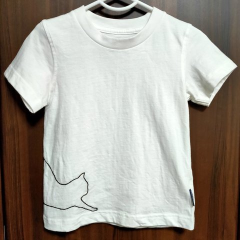 どうぶつ刺繍【ねこ】キッズTシャツ