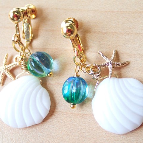 Vintage shell【イヤリング】