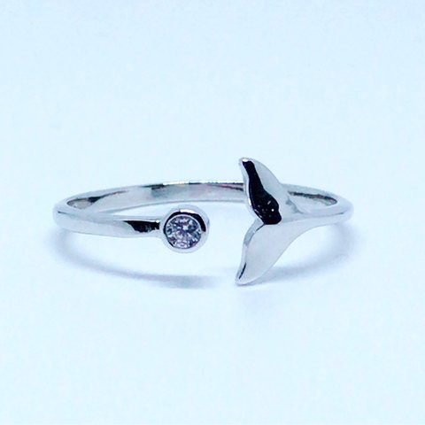 silver925   mermaid ring CZ diamond 