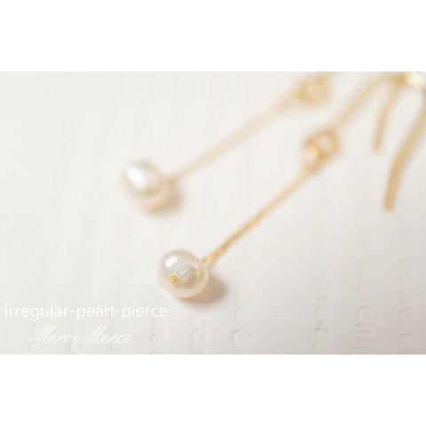 irregular-pearl-pierce...淡水パールピアス【イヤリング変更可】