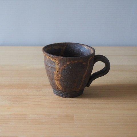 コーヒーカップ(陶器/黒赤混合土 伊羅保釉) ④