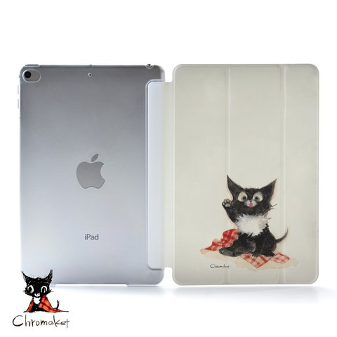 黒猫のiPadケース iPad ケース アイパッドケース pro 名入れ