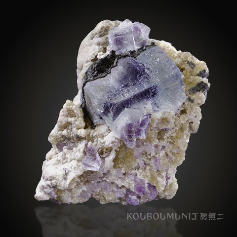 フローライト/クォーツ（Fluorite with Quartz）蛍石 S00165 天然無研磨