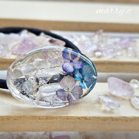 ～紫陽花ラベンダーアメジスト～ヘアゴムmarry.c's handmadeaccessory