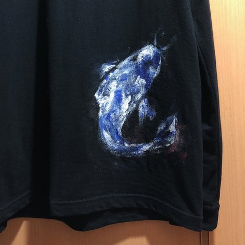 Tシャツ (長袖) 鯉 Bluecolor 一点物