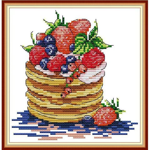 【送料無料】★ベリーベリーパンケーキ14ct★クロスステッチ刺繍キット