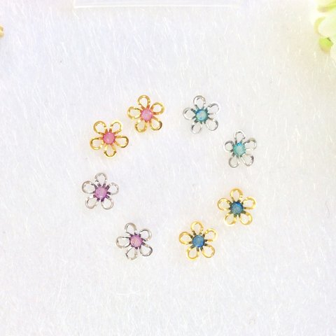 メタルなお花ピアス＊イヤリング