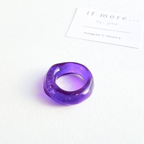 【受注生産・サイズオーダー】クリアリング ⌘ chubby ring ☽ blueberry﻿ ⌘ 透明 リング 指輪 いびつ