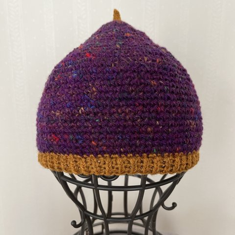 送料無料⭐︎大人用　個性ネップのどんぐり帽子 （紫）