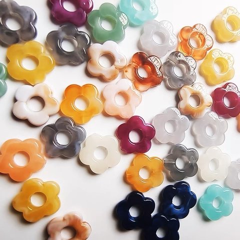 【14x4mm/20個】縦穴　フラワー　パーツ　ハンドメイド　ビーズ　材料　DIY アクセサリーパーツ ピアスパーツ ネクレス ブレスレット