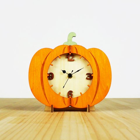 「かぼちゃ」木製置き掛け時計　