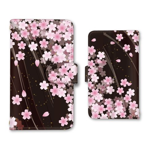 スマホケース iPhone Android 全機種対応 スマホカバー ギャラクシーケース  ミラー 携帯ケース 花柄 桜  大人