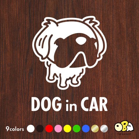 DOG IN CAR/ペキニーズB カッテイングステッカー KIDS IN CAR・BABY IN CAR・SAFETY DRIVE