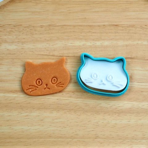 ★ミニサイズ★ まんまるお顔のチビねこちゃん　3dプリンタークッキー型