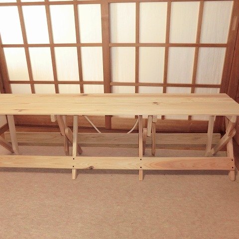 杉折りたたみベンチ（幅150cm)