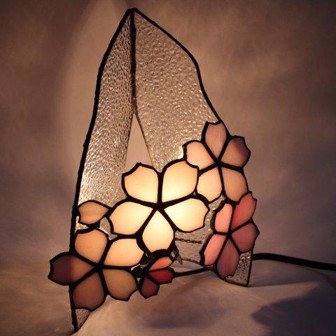 「桜ミニランプ」　ステンドグラス　ランプ　 