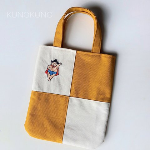 お相撲さん刺繍のミニバッグ