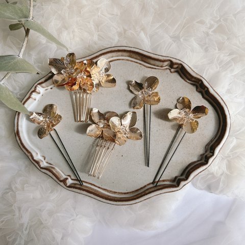 flower comb + pin set