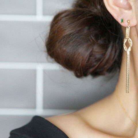 【NOBLE】14KGF Knot Stud Earrings 