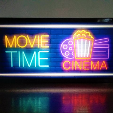 映画 シネマ ムービー 上映中 ホームシアター DVD ブルーレイ MOVIE TIME サイン 看板 置物 雑貨 LED2wayライトBOX