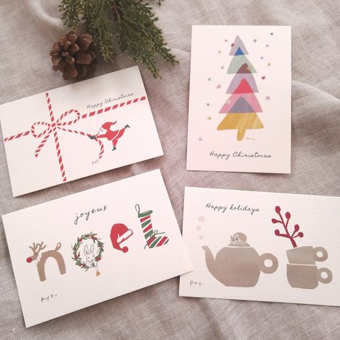 ● Postcard / クリスマス / 4枚セット/ ポストカード / クリスマスカード