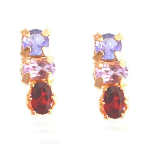 Tanzanite & Amethyst & Garnet Earrings