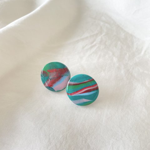 私だけの模様　green No.3　ピアス・イヤリング｜My Own Pattern Earrings green No.３