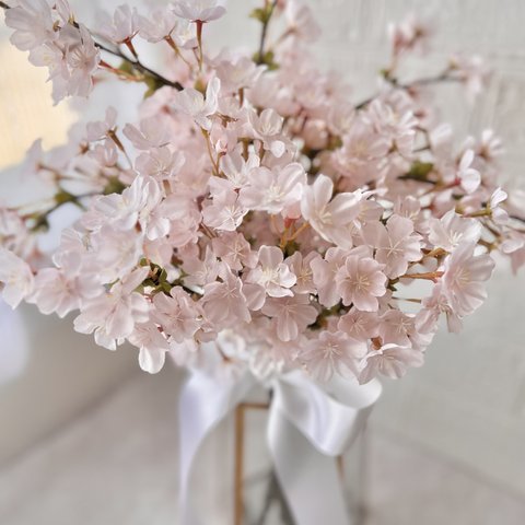 🌸桜ブーケ　白無垢　和装　アーティフィシャルフラワー　スワッグ　前撮り　ウェディング　桜