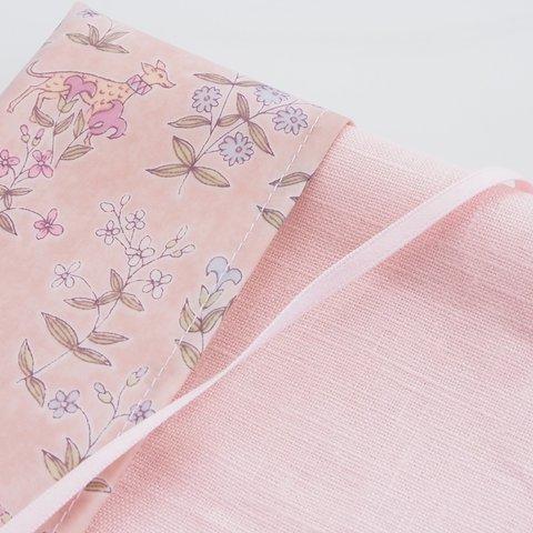 Ｐさまご予約品　LIBERTY&カラーリネン　Mille Fleurs 　ミルフルール　J15A　グレイッシュピンク　手帳(A6サイズ対応)カバー&　文庫本サイズカバー　兼用タイプ◆ほぼ日手帳にも