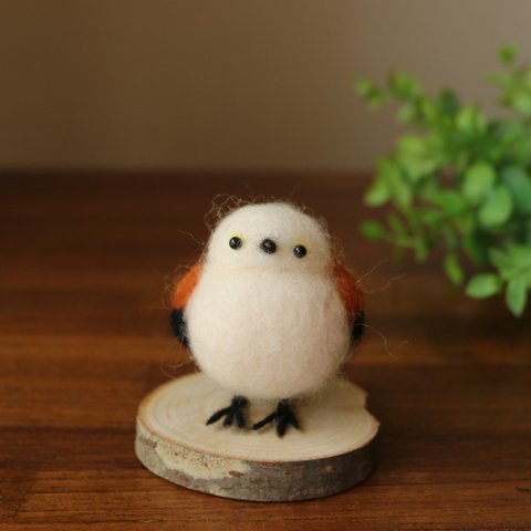 シマエナガ ハンドメイド 羊毛フェルト 野鳥 チクチク系　needlefelting bird