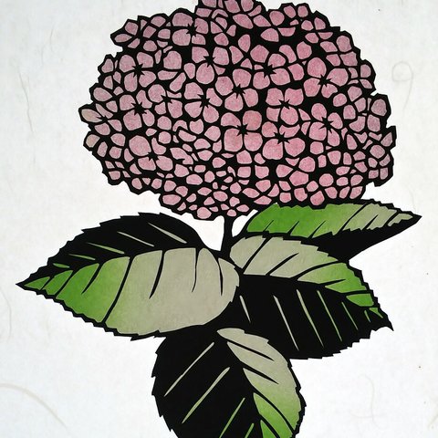 紫陽花の切り絵