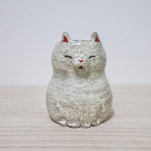 にゃんこ花器🐱（白猫）