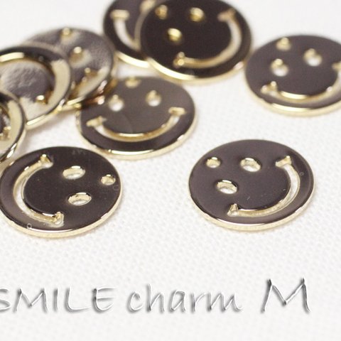 12mm【6個】SMILE＊にこちゃんチャーム-Ｋ27（M）《金色》