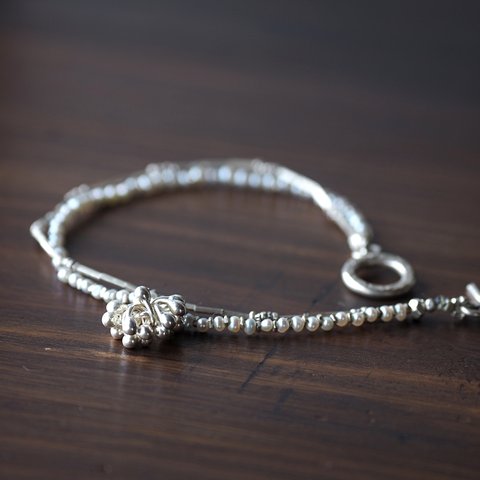 -Pearl・Silver- 'double' bracelet