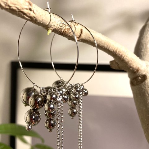 (再販×2)metal hoop pierce