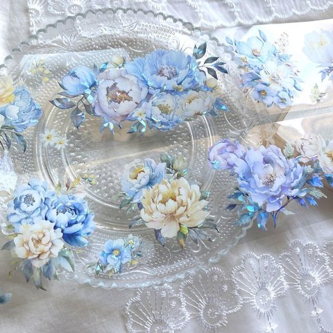 "B212D"マステ　海外マステ　花　フラワー コラージュ素材　お裾分けファイル　ローズ　バラ　花　レトロ　海外マステ　コラージュ　マスキングテープ