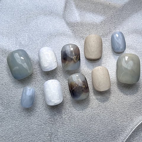 ［12］stone nail  鉱物　ネイルチップ　サイズオーダー