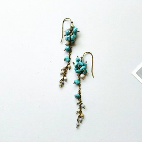 美しいターコイズのピアス　pierce  turquoise  (no.3703-1)