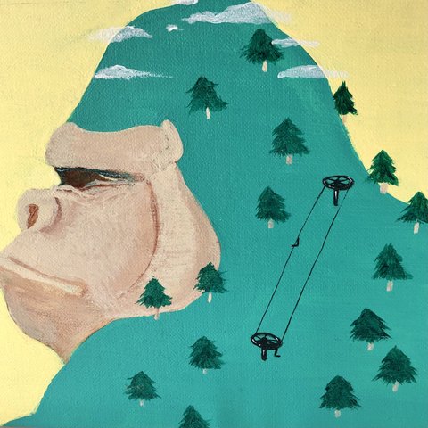 アクリル画「山猿」
