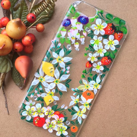 実りの果物とその花たち iPhone6/6Sケース