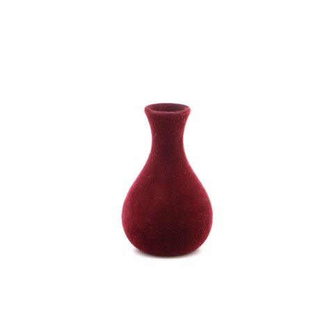 SMALL VASE  FLOCKY  B ダークレッド 小型花瓶フロッキー加工 ベロア調