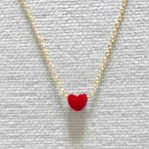 再販多数【送料無料】16kgp◆tiny red heart necklace～ちいさなハート～