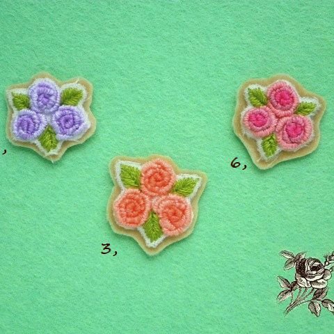 手刺繍バラのシール＜パステルセット②＞