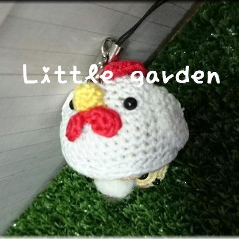 Little garden あみぐるみ　にわとりきぐるみ　ストラップ