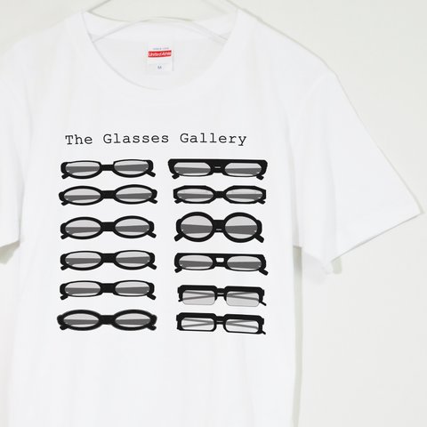 メガネだらけの素敵なTシャツ 【メンズ・レディース】ホワイト クルーネック おしゃれ