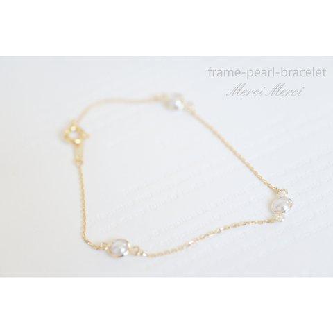 frame-pearl-bracelet...上品パールブレスレット